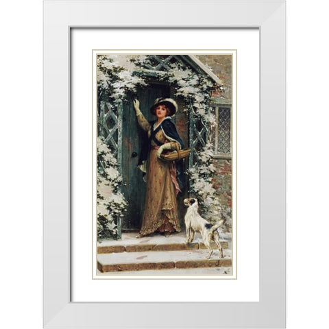 Christmas Cheer White Modern Wood Framed Art Print with Double Matting by Knowles, George Sheridan