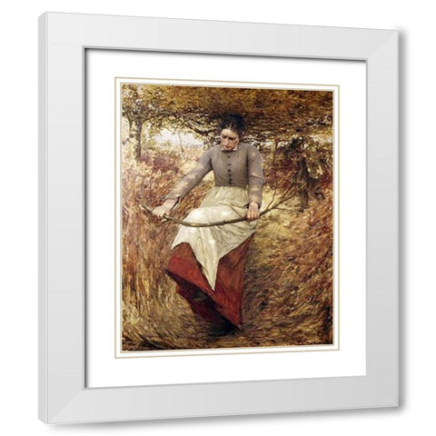An Autumn Morning White Modern Wood Framed Art Print with Double Matting by La Thangue, Henry Herbert