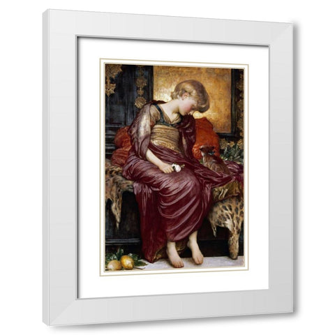 Kittens White Modern Wood Framed Art Print with Double Matting by Leighton, Lord Frederick