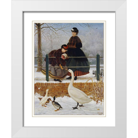 Frozen Out White Modern Wood Framed Art Print with Double Matting by Leslie, George Dunlop