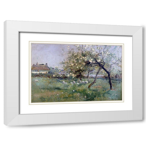 Ferryhouse On The Ouse, Hollywell, Hants White Modern Wood Framed Art Print with Double Matting by Liddell, T. Hodgson