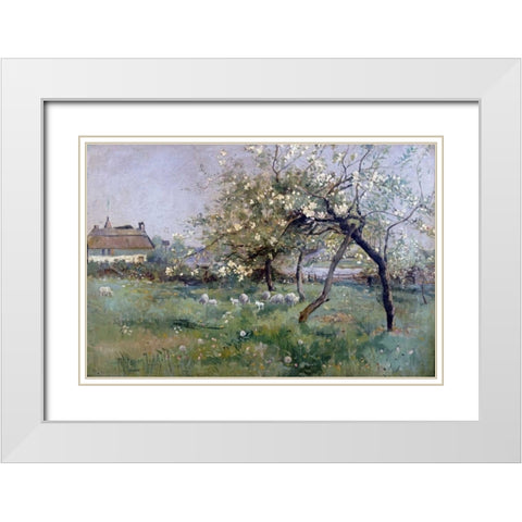 Ferryhouse On The Ouse, Hollywell, Hants White Modern Wood Framed Art Print with Double Matting by Liddell, T. Hodgson