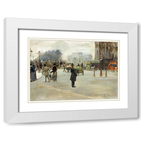 Hyde Park Corner White Modern Wood Framed Art Print with Double Matting by Ludovici, Albert