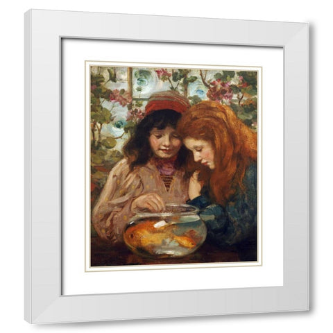 The Goldfish Bowl White Modern Wood Framed Art Print with Double Matting by MacGeorge, William Stewart