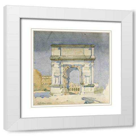 Rome, Arch of Titus White Modern Wood Framed Art Print with Double Matting by Mackintosh, Charles Rennie