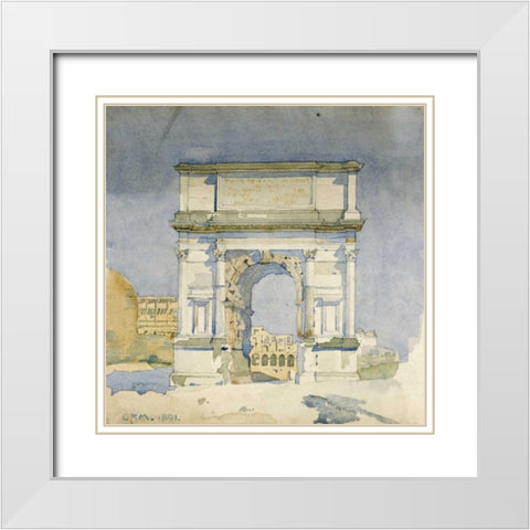 Rome, Arch of Titus White Modern Wood Framed Art Print with Double Matting by Mackintosh, Charles Rennie