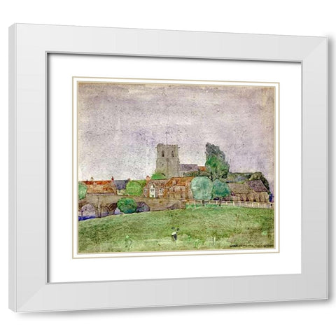 Wareham, Dorset White Modern Wood Framed Art Print with Double Matting by Mackintosh, Charles Rennie