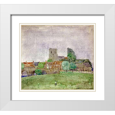 Wareham, Dorset White Modern Wood Framed Art Print with Double Matting by Mackintosh, Charles Rennie