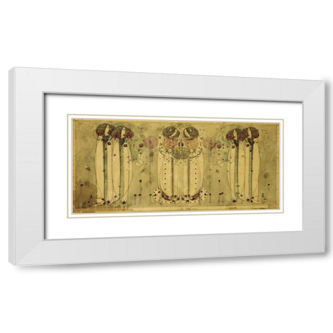 The Wassail White Modern Wood Framed Art Print with Double Matting by Mackintosh, Charles Rennie