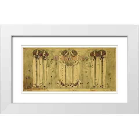 The Wassail White Modern Wood Framed Art Print with Double Matting by Mackintosh, Charles Rennie