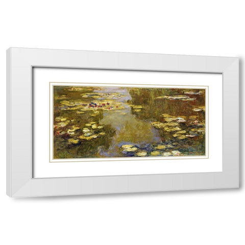 The Lily Pond White Modern Wood Framed Art Print with Double Matting by Monet, Claude