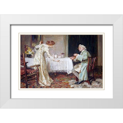 A Tangle White Modern Wood Framed Art Print with Double Matting by Muschamp, F. Sydney