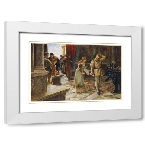 The Merchant of Venice White Modern Wood Framed Art Print with Double Matting by Muschamp, Francis Sydney
