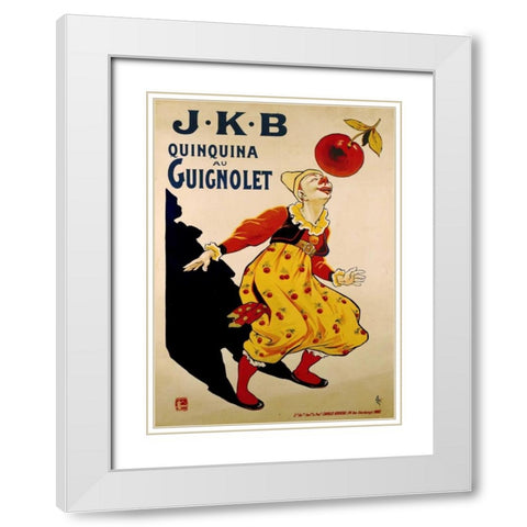 J.K.B, Quinquina Au Guignolet White Modern Wood Framed Art Print with Double Matting by Oge, Eugene