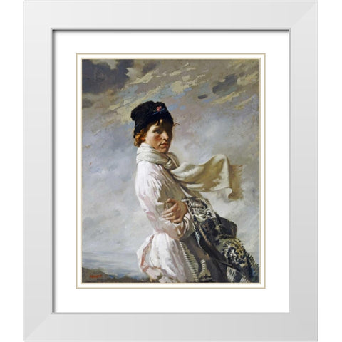 In Dublin Bay White Modern Wood Framed Art Print with Double Matting by Orpen, Sir William