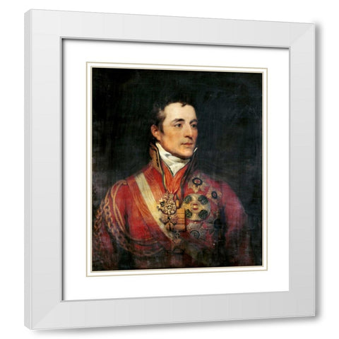 The Duke of Wellington White Modern Wood Framed Art Print with Double Matting by Phillips, Thomas