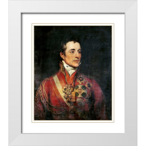The Duke of Wellington White Modern Wood Framed Art Print with Double Matting by Phillips, Thomas