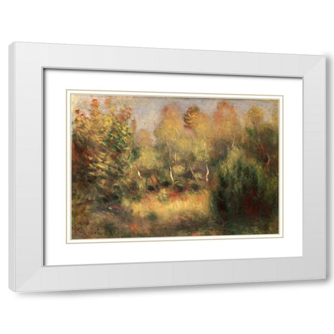 The Glade White Modern Wood Framed Art Print with Double Matting by Renoir, Pierre-Auguste