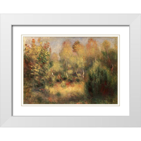 The Glade White Modern Wood Framed Art Print with Double Matting by Renoir, Pierre-Auguste