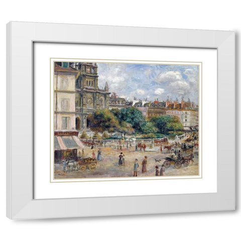Place De La Trinite White Modern Wood Framed Art Print with Double Matting by Renoir, Pierre-Auguste