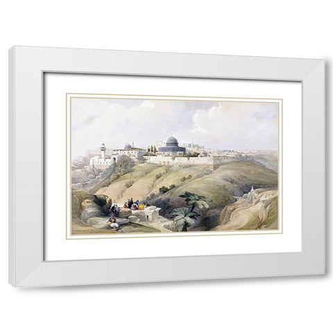View of Jerusalem White Modern Wood Framed Art Print with Double Matting by Roberts, David