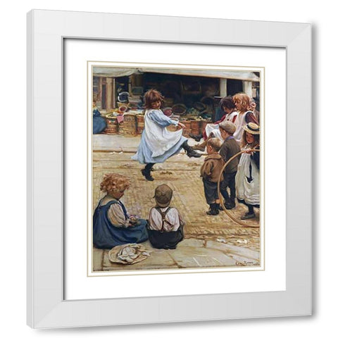 An Impromptu Ball White Modern Wood Framed Art Print with Double Matting by Roos, Eva