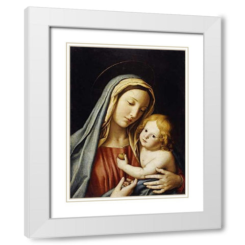 The Madonna and Child White Modern Wood Framed Art Print with Double Matting by Salvi, Giovanni Battista