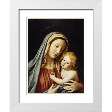 The Madonna and Child White Modern Wood Framed Art Print with Double Matting by Salvi, Giovanni Battista