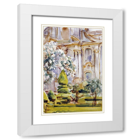 Palace and Gardens, Spain White Modern Wood Framed Art Print with Double Matting by Sargent, John Singer