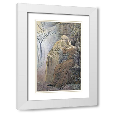 The Rendez-Vous White Modern Wood Framed Art Print with Double Matting by Schwabe, Carlos