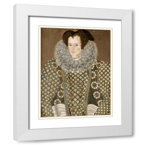 Portrait of a Lady White Modern Wood Framed Art Print with Double Matting by Segar, Sir William