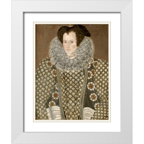 Portrait of a Lady White Modern Wood Framed Art Print with Double Matting by Segar, Sir William