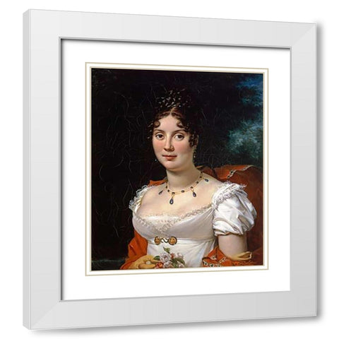 Portrait of a Lady White Modern Wood Framed Art Print with Double Matting by Simon, Francois Pascal