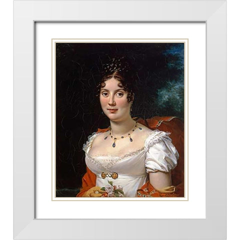 Portrait of a Lady White Modern Wood Framed Art Print with Double Matting by Simon, Francois Pascal