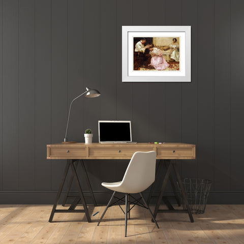 The Two Crowns White Modern Wood Framed Art Print with Double Matting by Sims, Charles