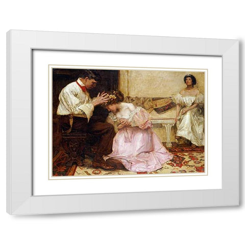 The Two Crowns White Modern Wood Framed Art Print with Double Matting by Sims, Charles