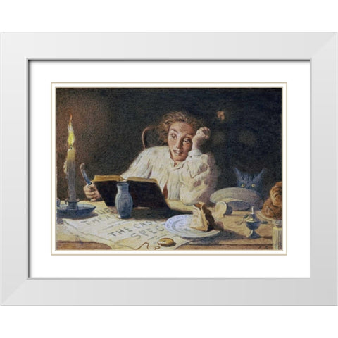 The Ghost Story White Modern Wood Framed Art Print with Double Matting by Smallfield, Frederick