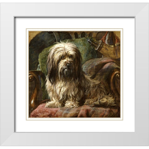 A Dandy Dinmont White Modern Wood Framed Art Print with Double Matting by Steel, Gourlay
