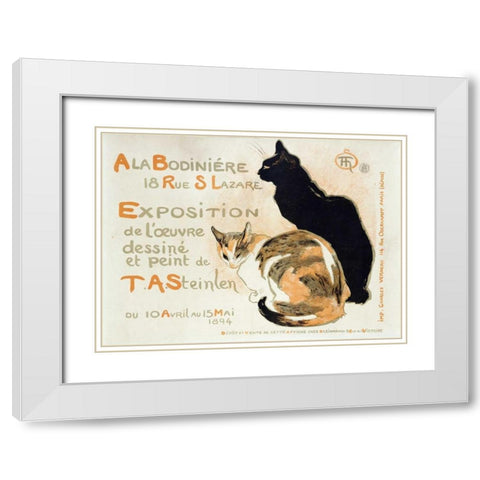 A La Bodiniere White Modern Wood Framed Art Print with Double Matting by Steinlen, Theophile