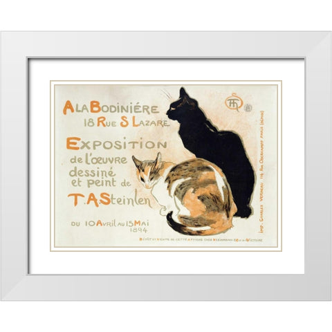 A La Bodiniere White Modern Wood Framed Art Print with Double Matting by Steinlen, Theophile