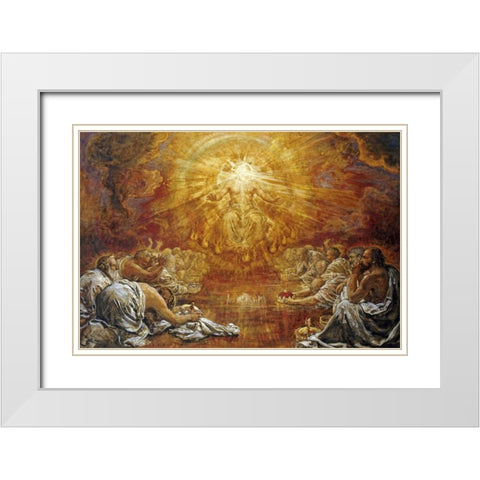 The Four and Twenty Elders White Modern Wood Framed Art Print with Double Matting by Stock, Henry John