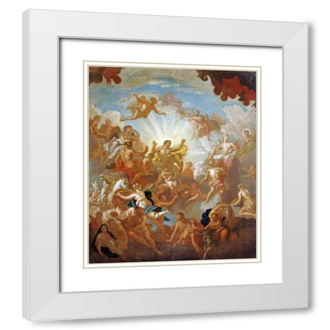 Prometheus Stealing Fire From The Gods White Modern Wood Framed Art Print with Double Matting by Thornhill, Sir James