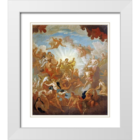 Prometheus Stealing Fire From The Gods White Modern Wood Framed Art Print with Double Matting by Thornhill, Sir James