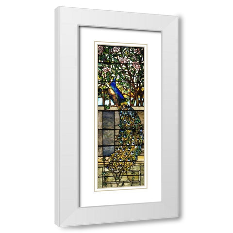 Detail of Right Side of Twilight White Modern Wood Framed Art Print with Double Matting by Tiffany Studios