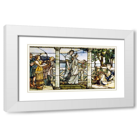 Group of Maidens White Modern Wood Framed Art Print with Double Matting by Tiffany Studios