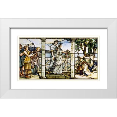 Group of Maidens White Modern Wood Framed Art Print with Double Matting by Tiffany Studios