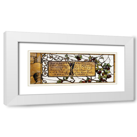 Enameled Favrile Glass Window White Modern Wood Framed Art Print with Double Matting by Tiffany Studios