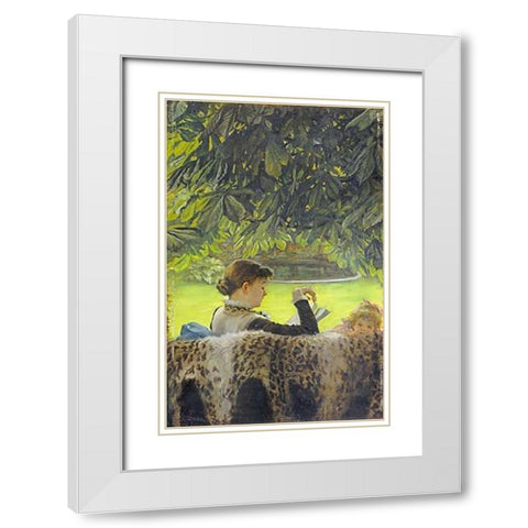 Quiet White Modern Wood Framed Art Print with Double Matting by Tissot, James Jacques