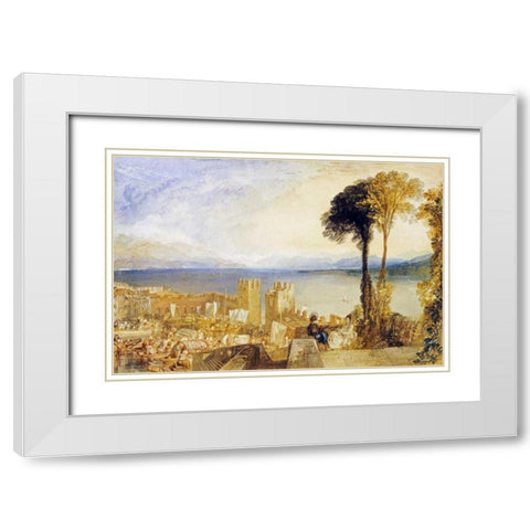 Arona, Lago Maggiore White Modern Wood Framed Art Print with Double Matting by Turner, Joseph M.W.