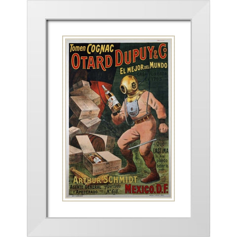 Cognac Otard Dupuy and Co White Modern Wood Framed Art Print with Double Matting by Unknown